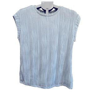 NWOT Cap Sleeve Blouse, Light Blue, Sz Large
